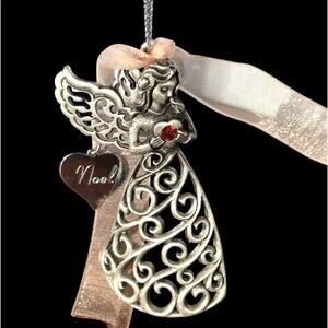 Gloria Duchin Angel of Light Noel Pewter and Swarovski Christmas Ornament